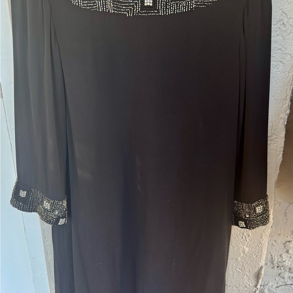 Alice + Olivia  Black Beaded Mini Dress